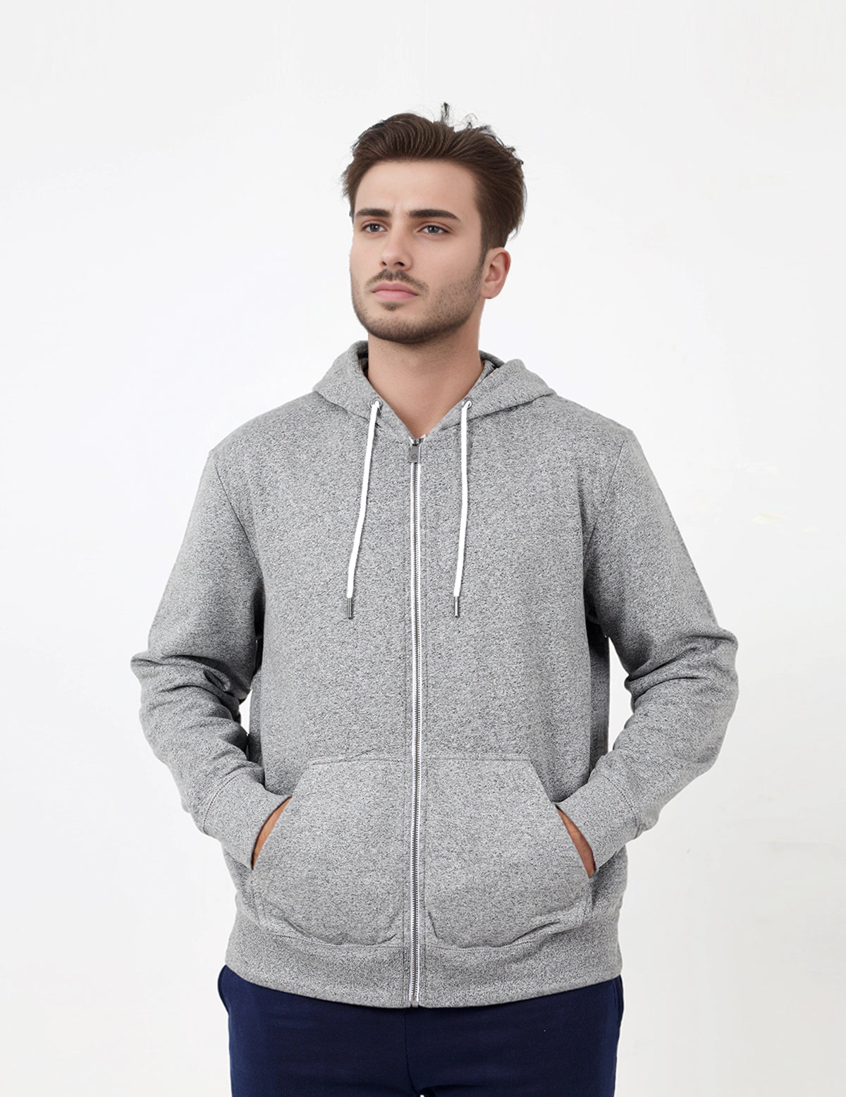 Men&#39;s Plain Fleece Zipper Hoodie