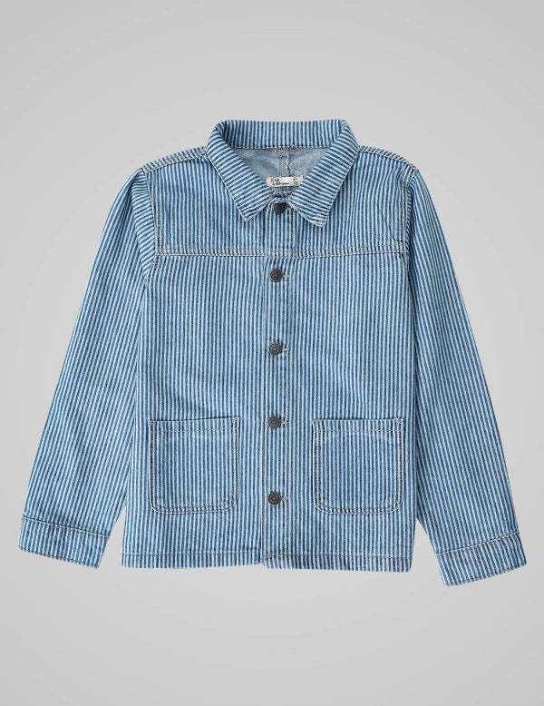 Kids Denim Wash Effect Overshirt - Light Blue