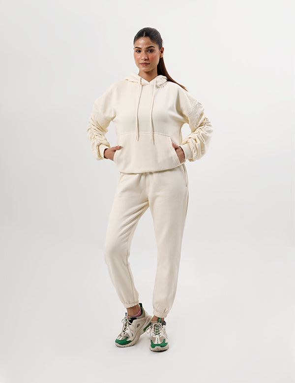 Beige Women&#39;s Casual Tracksuit  Hoodie &amp; Trousers