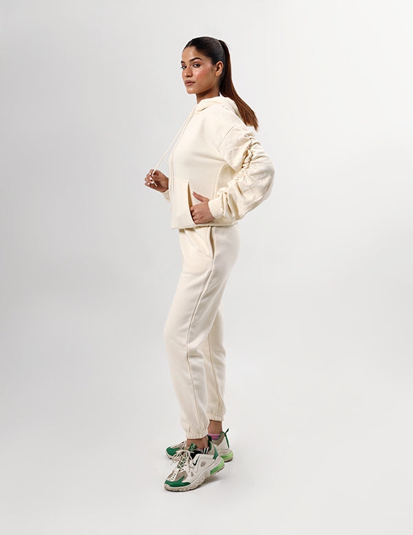 Beige Women&#39;s Casual Tracksuit  Hoodie &amp; Trousers