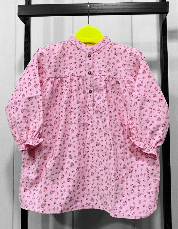 Girls Floral Corduroy Dress - Pink