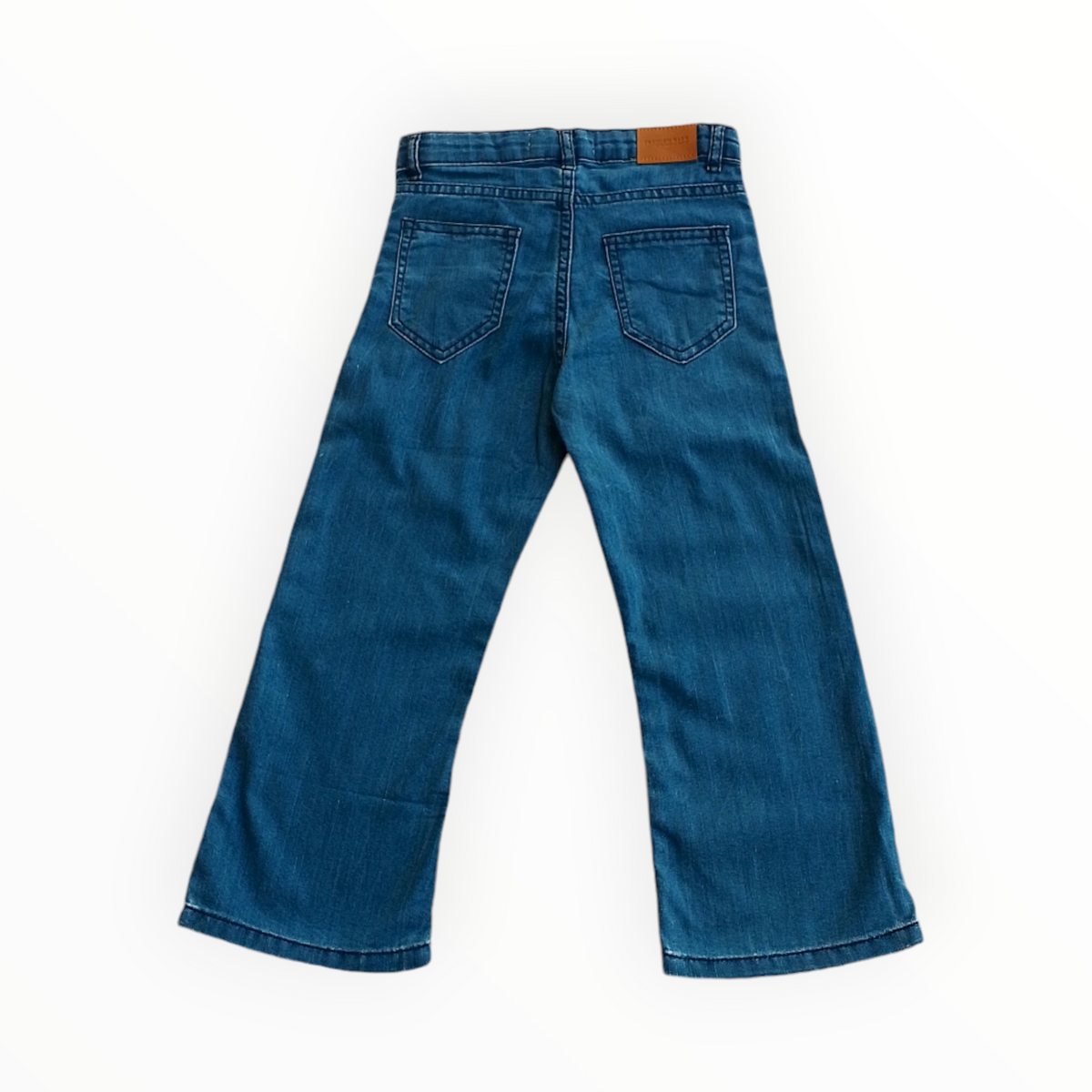 Girls Denim Embroided Pants - Blue