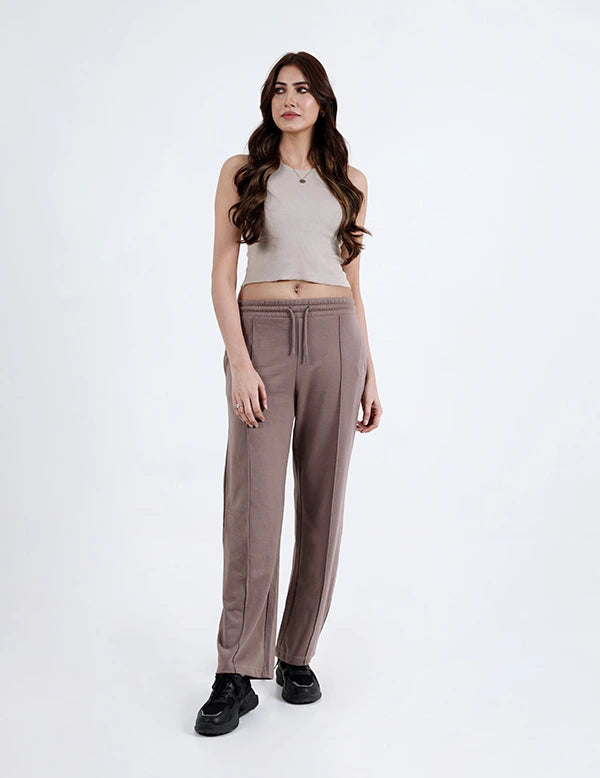 Women Relaxed Fit Trousers - Brown