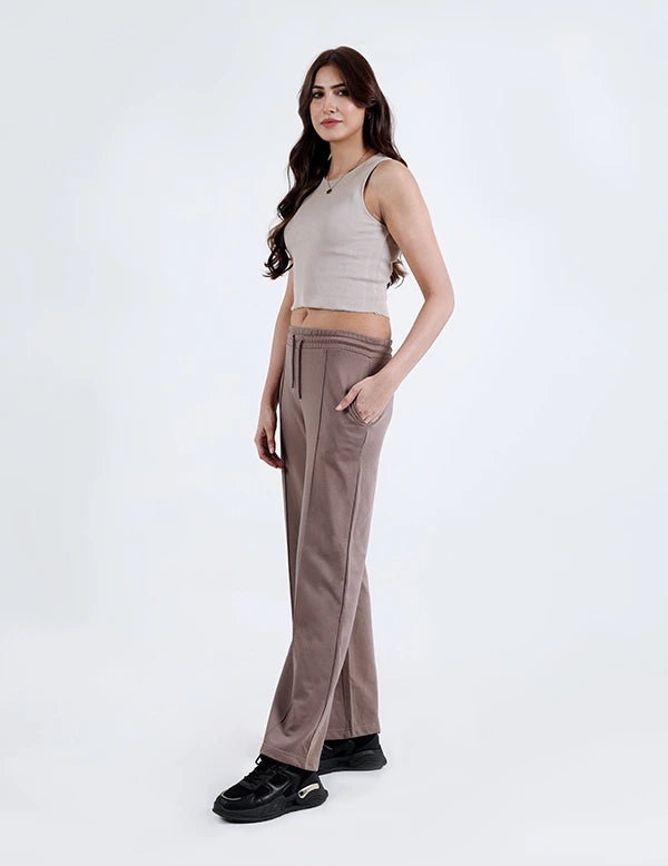 Women Relaxed Fit Trousers - Brown