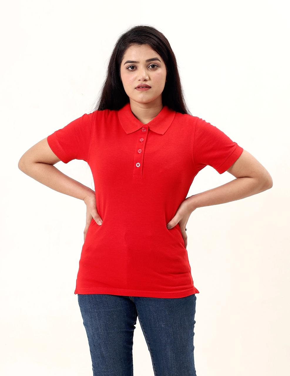 Women&#39;s  Half Sleeves Polo T Shirt