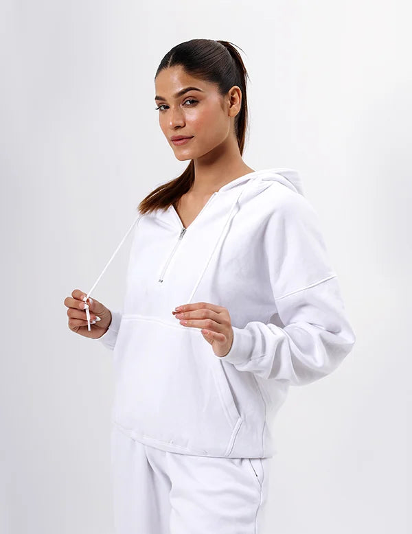 White Women&#39;s Casual Tracksuit  Hoodie &amp; Trousers