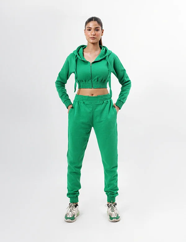 Women&#39;s Suit Zipper Casual Hoodie Waist Stretch Pants